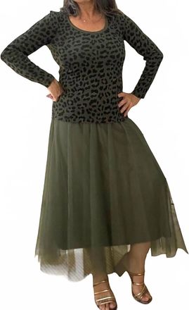 Made in Italy Amelie Tulle Skirt In Military Green