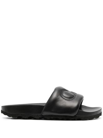 Off-white Sandali slides Bookish Sponge con ricamo - Nero