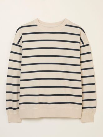 Fat Face FatFace Georgia Ivory Stripe Crew Sweatshirt