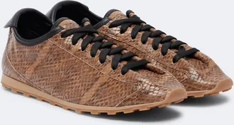 Jacquemus Tennis snake-effect leather sneakers