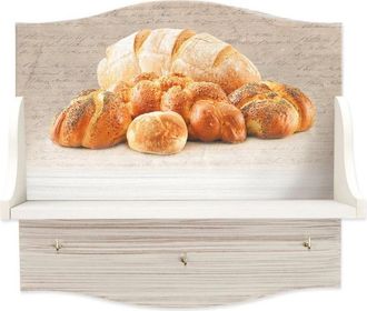 Trade Shop Trade Shop - Mensola Portabarattoli Multiuso Con Stampa Pane Hd Organizer Per Utensili Cucina