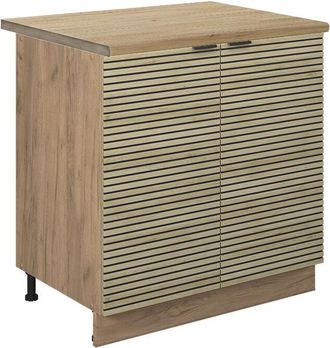 Vicco Armario Bajo Para Fregadero Fame-line, Panel De Roble, 80 Cm Con Estante, Et Roble Vicco