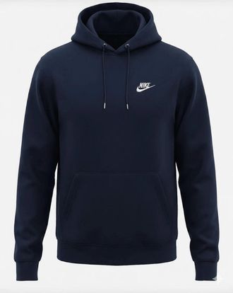 Nike Mens Nike Club Overhead Hoodie Navy - Black - Size: 40