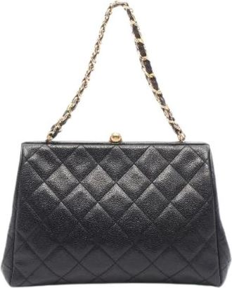 Chanel Pre-owned Matelasse Grained Calf Handbag - Dames - Vintage Handtas - Zwart - ONE Size - Leer - Vintage