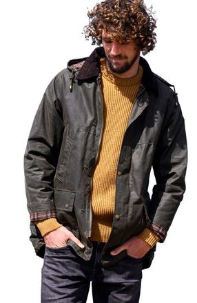 Celtic & Co. British Grown Sleeve Wax Cotton Jacket in Olive at Nordstrom, Size Xx-Large