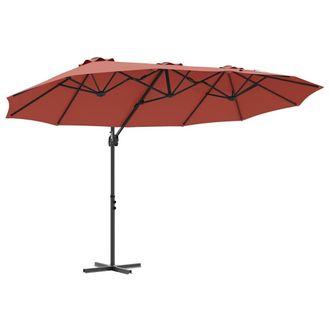 Berkfield Home Garden Cantilever Parasol Terracotta Large Powder-coated steel in Burnt Orange