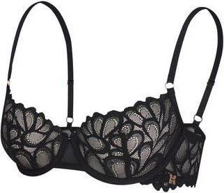 Savage x Fenty Savage Not Sorry Unlined Lace Balconette Bra in Black Caviar at Nordstrom Rack, Size 34C