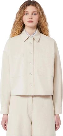 Max Mara Drill Cotton Shirt - Dames - Overhemden - Beige - M - Katoen - Overhemden