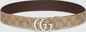 Gucci Flat Marmont Belt, Size Gucci 100, Beige, GG Canvas