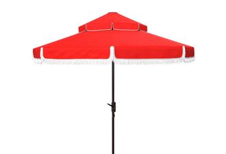 Safavieh Milan Fringe 9 Double Top Crank Umbrella