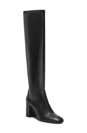 Stuart Weitzman Lucie Knee High Block Heel Boot in Black at Nordstrom, Size 5.5