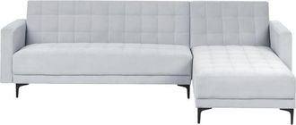 Beliani Beliani - Sof&aacute; Esquinero 4 Plazas De Terciopelo Gris Claro Derecho Patas Negras Aberdeen