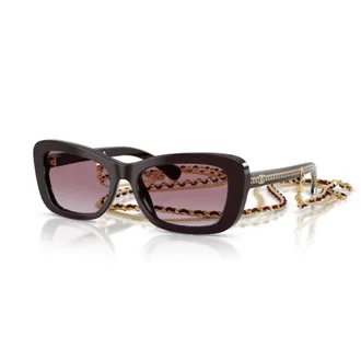 Chanel Rectangle Sunglasses - female - Chanel - Sunglasses - Black - 54 MM - Accessories