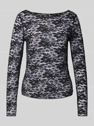 Only Slim Fit Langarmshirt mit U-Boot-Ausschnitt Modell SLAY in Black, Gr&ouml;&szlig;e XS