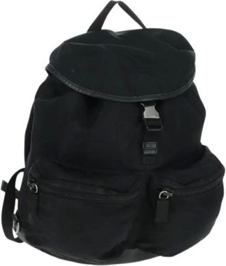 Prada Pre-owned Backpacks, female, Black, Size: ONE SIZE Pre-owned Nylon Backpack