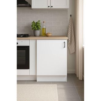 Dmora Mueble 1 Puerta Fombio, Armario Vertical, M&oacute;dulo De Almacenamiento, Base De Cocina Compacta, 60x60 H90 Cm, Blanco Y Roble - Dmora