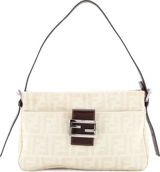 Fendi Vintage Pocket Zucca Canvas Small shoulder bag - Beige