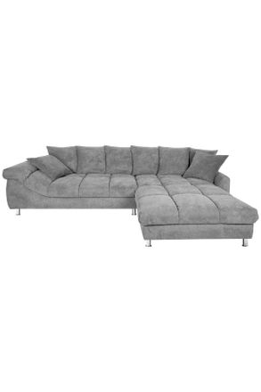 CARRYHOME Ecksofa, Grau, Textil, Füllung: Schaumstoff,Schaumstoff, Ottomane rechts, L-Form, einmalig seitenverkehrt montierbar, 337x228 cm, Stoffauswahl, Rücken