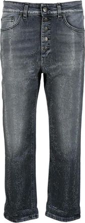 Dondup Juweel Knoop Jeans - Dames - Regular Fit Jeans - Grijs - W26 - Katoen - Jeans