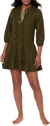 Miraclesuit Metallic Jacquard Cover-Up Dress in Nori at Nordstrom, Size Medium