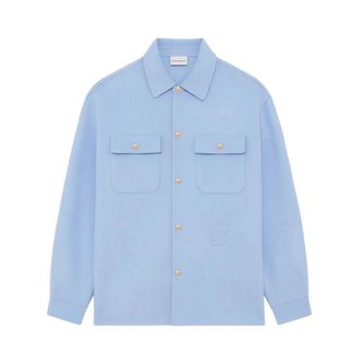 Dr&ocirc;le de Monsieur La Surchemise Laine - Heren - Zomerjassen - Blauw - S - Leer - Jassen
