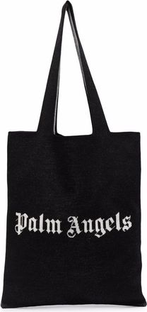 Palm Angels Gebreide shopper met logo draagtas