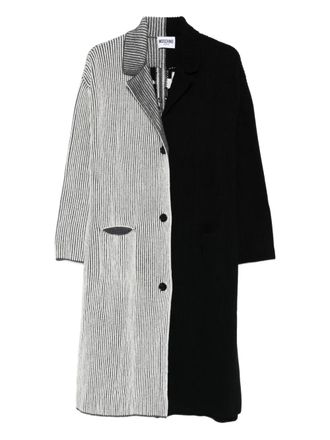 Moschino colourblock knitted coat - women - Wool/Viscose/Polyamide/Cashmere - M - Black