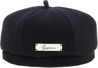 Jacquemus Blue Logo Beret Hat