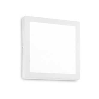 Ideal Lux L&aacute;mpara de techo/pared cuadrada de metal blanco con luz led