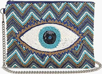 America & Beyond Womens Evil Eye Clutch Bag In Grecian Nights