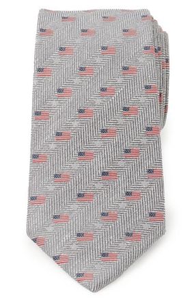 Cufflinks Inc. American Flag Cotton Tie in Gray at Nordstrom