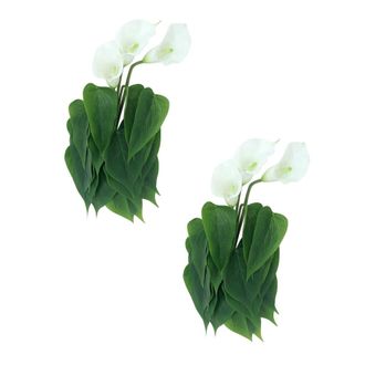 OEM Flores Artificiales Para Exteriores Xubond, Paquete De 1, Ramo De Novia Realista Para Decoraci&oacute;n Del Hogar, Flores Artificiales Blancas