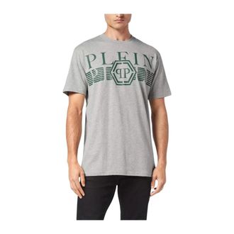 Philipp Plein T-Shirts, male, Gray, Size: 2XL T-shirt Round Neck SS