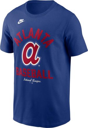 Nike Atlanta Braves Cooperstown Nike Mens MLB T-Shirt in Blue | N1994EWATB-079