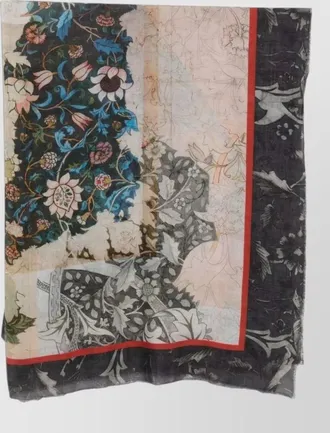 Faliero Sarti cashmere floral print panelled scarf