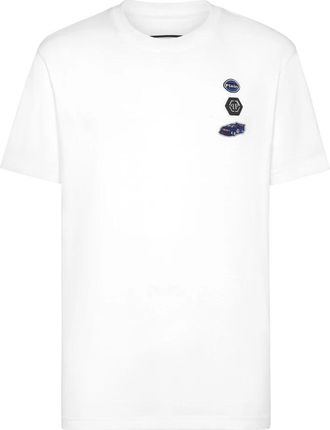 Philipp Plein Jersey T-Shirt Ronde Hals SS Cars Racing - Heren - T-shirts - Wit - 3XL - Katoen - Tops