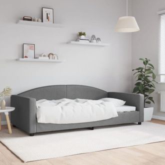 vidaXL Letto da Giorno Grigio Scuro 100x200 cm in Tessuto - Vidaxl