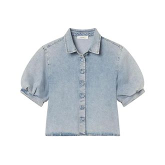 Frame Denim Denim Shirts, female, Blue, Size: L Billow Sleeve Shirt