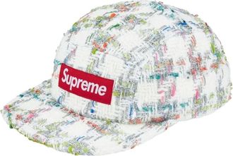 SUPREME FW26 Metallic Boucl&eacute; Camp Cap White SUP-FW26-2035-WHT