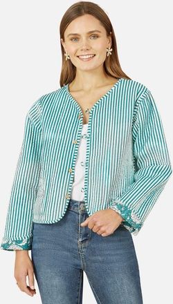 Yumi Floral Patchwork Reversible Jacket in Green at Nordstrom, Size 12