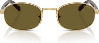 Prada Smal Ovale Zonnebril - unisex - Zonnebrillen - Geel - 52 MM - Accessoires