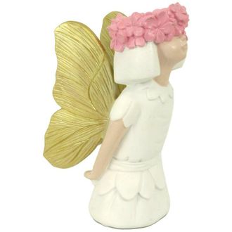 Vacchetti Vacchetti - Florero De Resina Hada Blanca Con Alas Doradas Cm10x16h22