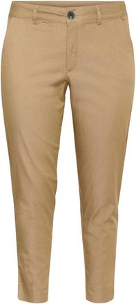 Kaffe Curve Cropped Chino Broek Petrified Oak - Dames - Chinos - Beige - 6XL - Broeken