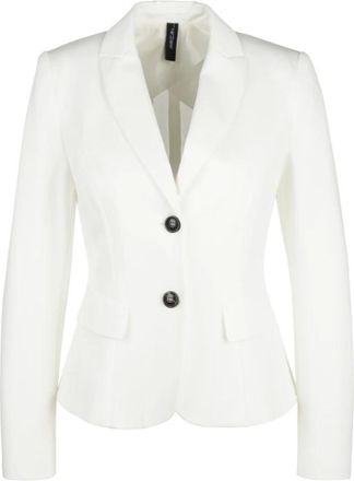 Marc Cain Lichte Blazer in Fijn Jersey - Dames - Jassen - Wit - Maat: 2XL Jersey