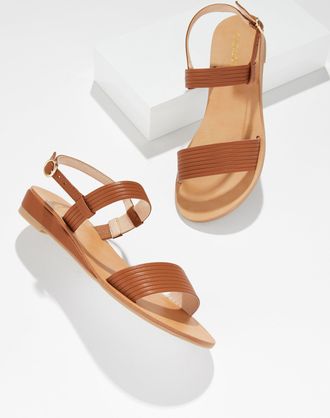 Talbots Gracelyn Nappa Wedge Sandals - Havana Tan - 10 1/2 M Talbots