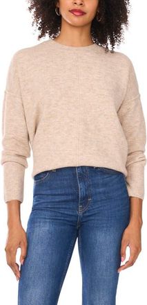 Vince Camuto Exposed Seam Crewneck Sweater in Oatmeal Hthr at Nordstrom, Size Xx-Large