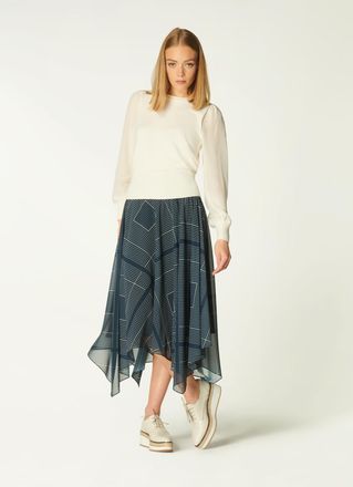 L.k. Bennett Womens Wait Skirts, Navy/Cream - Size 8 UK