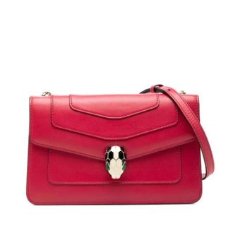 Bulgari Pre-owned Cross Body Bags, female, Red, Size: ONE SIZE Pre-owned Serpenti Forever Crossbody Bag