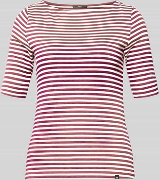 Zero T-Shirt mit U-Boot-Ausschnitt und Label-Detail in Pink, Gr&ouml;&szlig;e 34