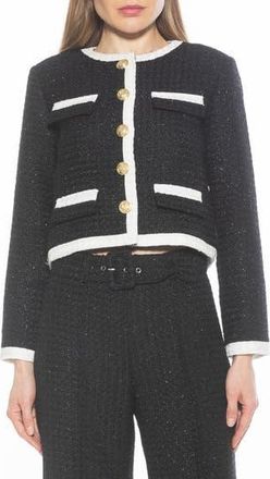 Alexia Admor Rose Tweed Jacket in Black at Nordstrom Rack, Size 10